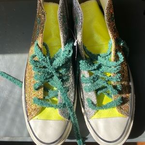 Glittered high top Converse